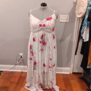 Torrid White and Pink Floral Maxi Dress